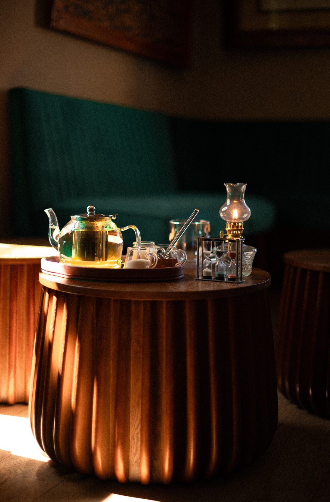 Cozy green booth