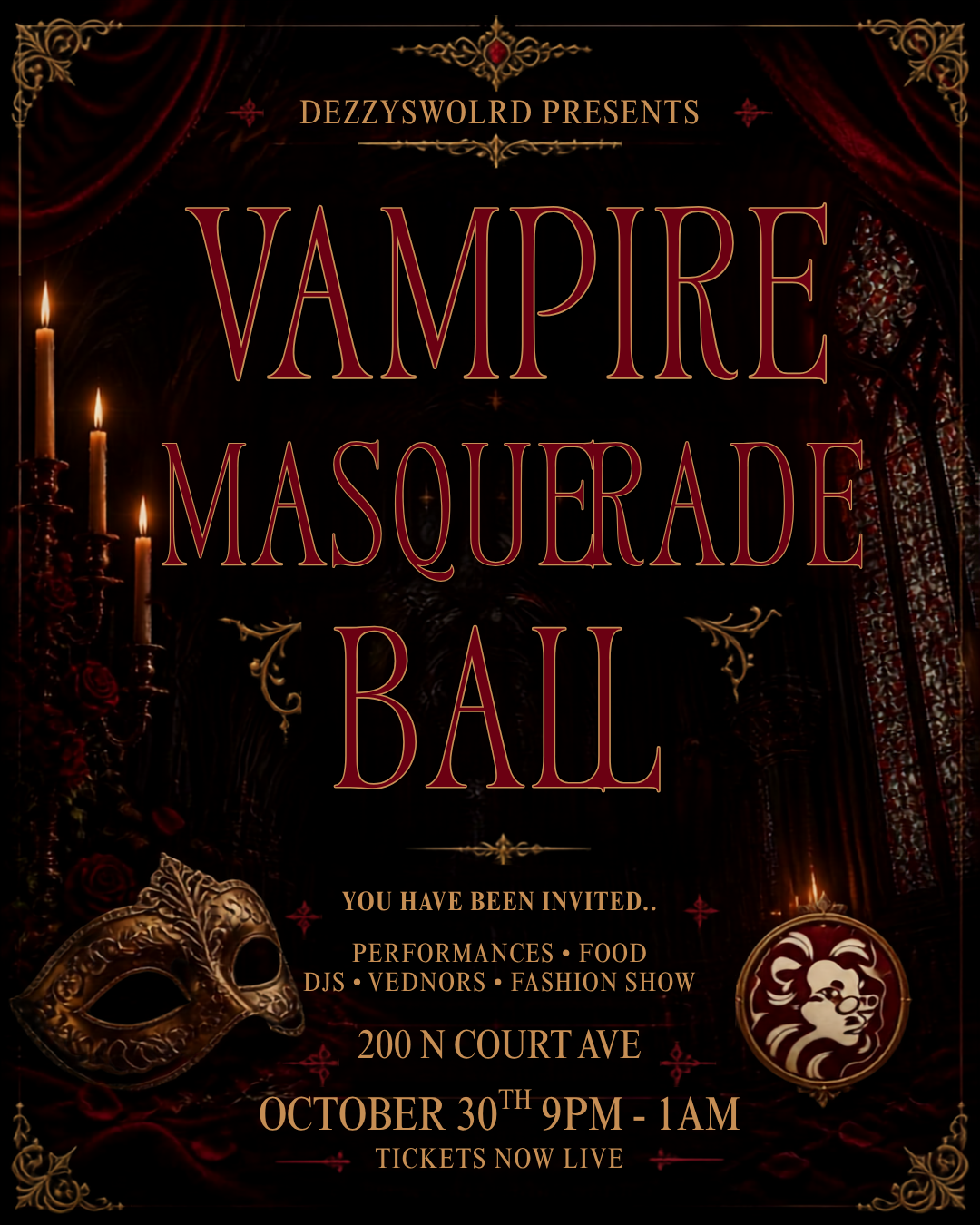 VAMPIRE MASQUERADE BALL event poster
