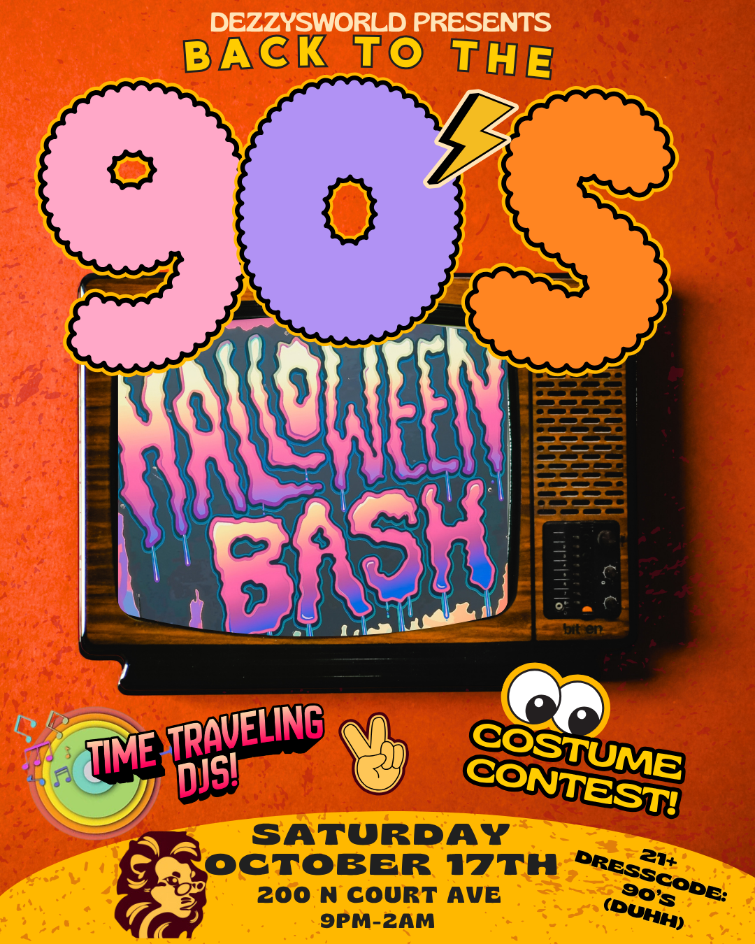 BACK TO THE 90’s HALLOWEEN BASH! event poster