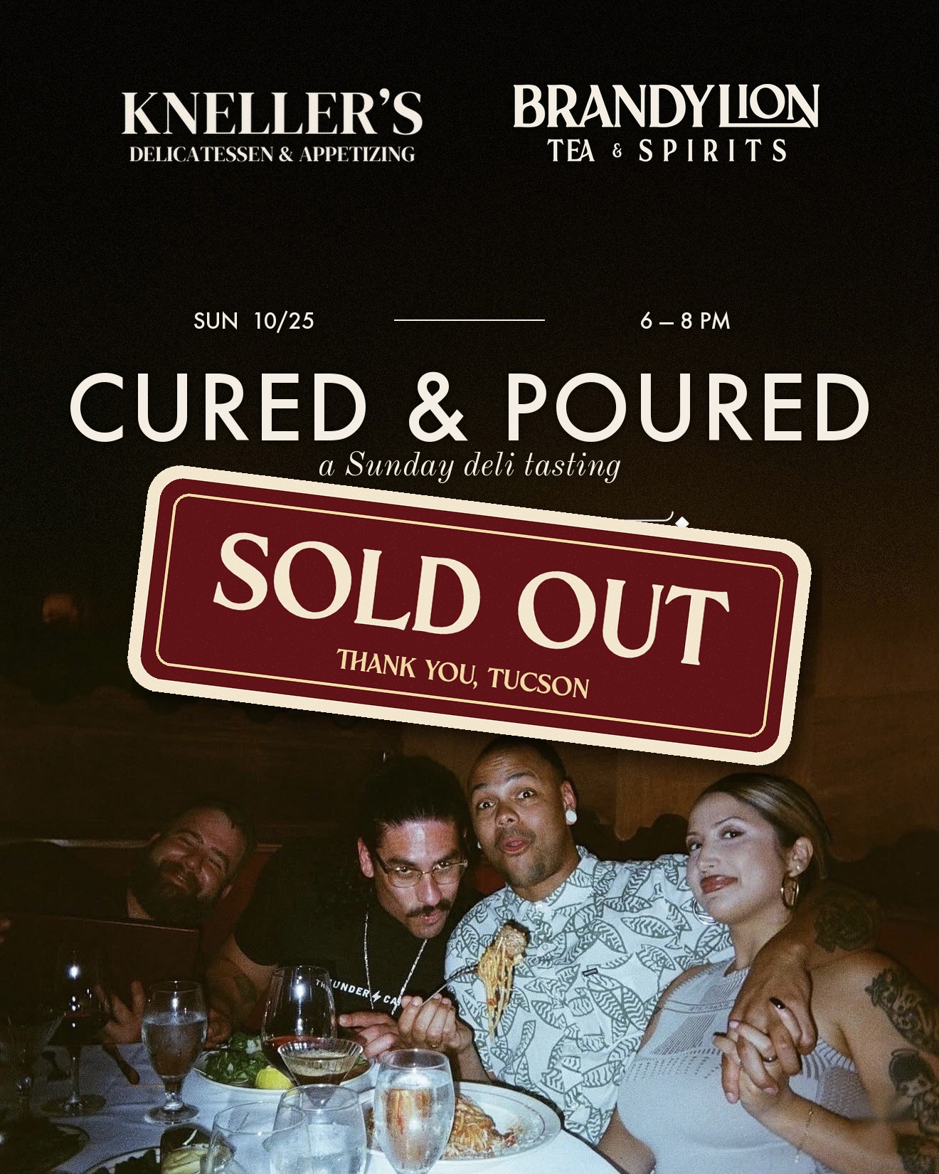 CURED & POURED · SOLD OUT event poster